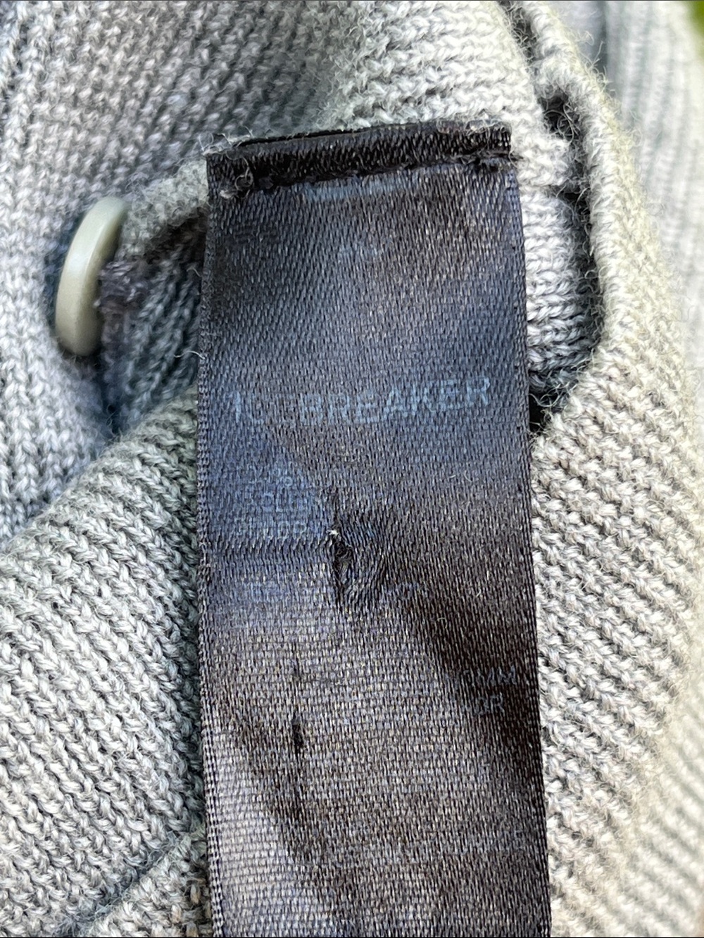 Icebreaker Gray Lightweight Wool Button-Front Cardigan - Picture 6 of 6